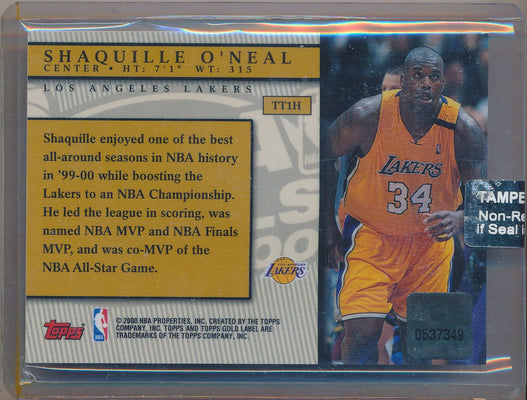 Topps 2000-2001 Gold Label NBA Finals Jersey #TT1H Shaquille O'neal