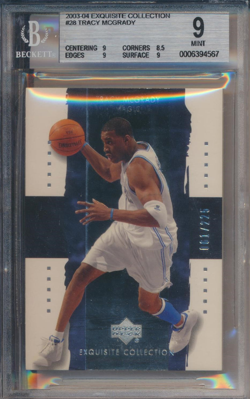 Upper Deck 2003-2004 Exquisite Collection Base #28 Tracy McGrady 61/225 / BGS Grade 9