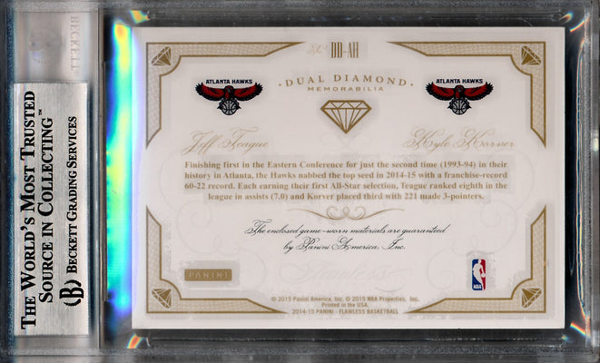 Panini 2014-2015 Flawless Basketball Dual Diamond Logoman #DD-AH Jeff Teague / Kyle Korver 1/1 / BGS Grade 8.5