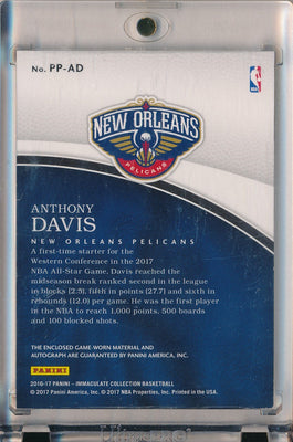 Panini 2016-2017 Immaculate Collection Basketball #PP-AD Anthony Davis 15/25