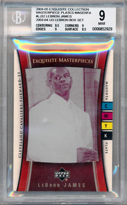 Upper Deck 2004-2005 Exquisite Collection Masterpiece Plates Magenta #LJ32 Lebron James 1/1 / BGS Grade 9