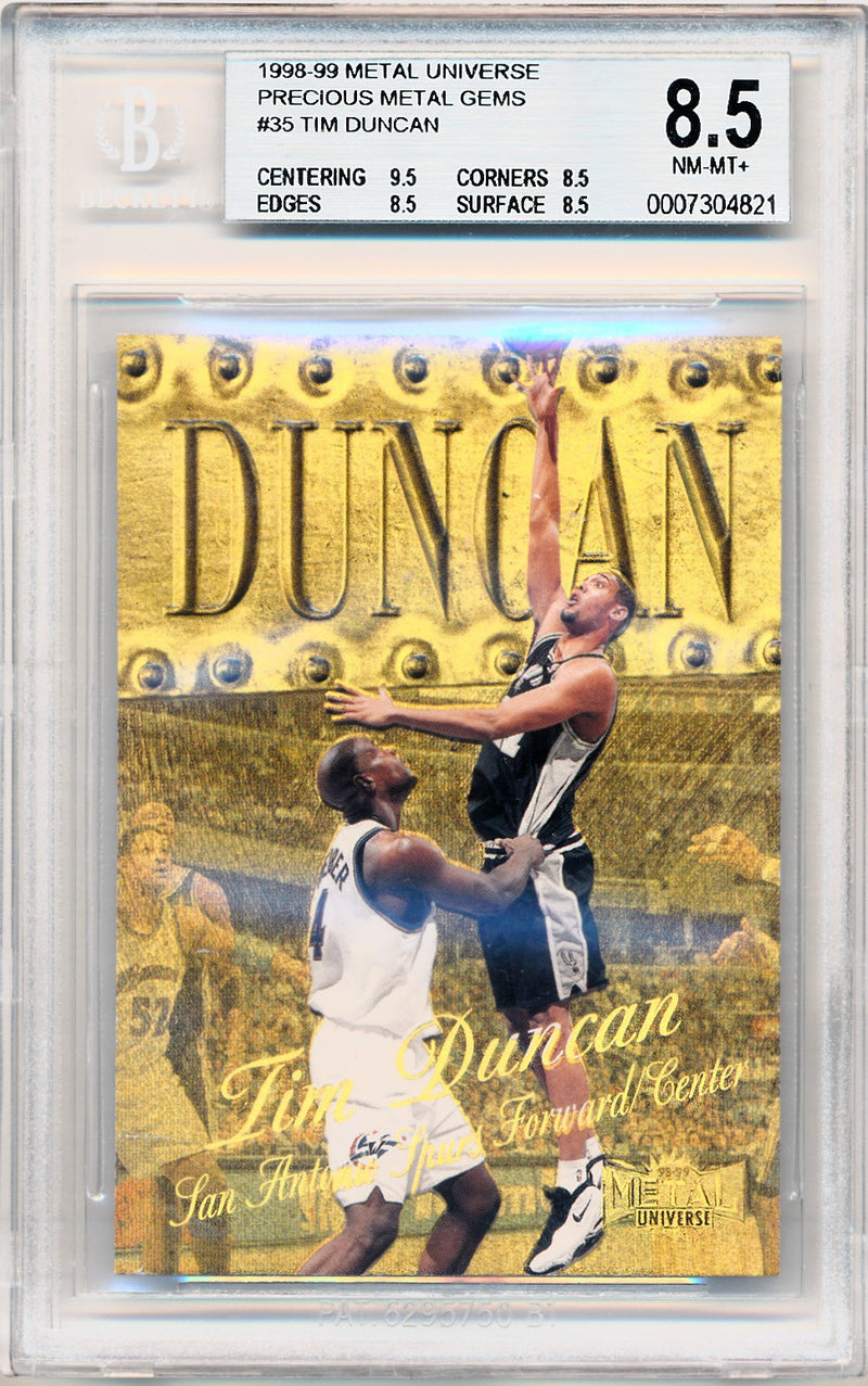 Skybox 1998-1999 Metal Universe Championship Precious Metal Gems #35 Tim Duncan 19/50 / BGS Grade 8.5