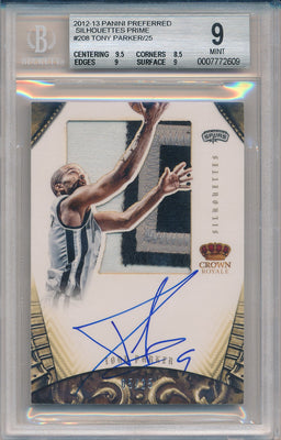 Panini 2009-2010 National Treasures Century Materials #53 Tony Parker 1/1 / BGS Grade 9 / Auto Grade 10