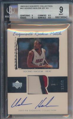 Upper Deck 2003-2004 Exquisite Collection Exquisite Rookie Patch Auto #43 Udonis Haslem 13/99 / BGS Grade 9 / Auto Grade 10