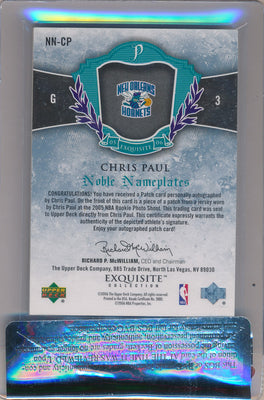 Upper Deck 2006-2007 Exquisite Collection Noble Nameplates #NN-CP Chris Paul 11/25 / BGS Grade 7.5 / Auto Grade 10