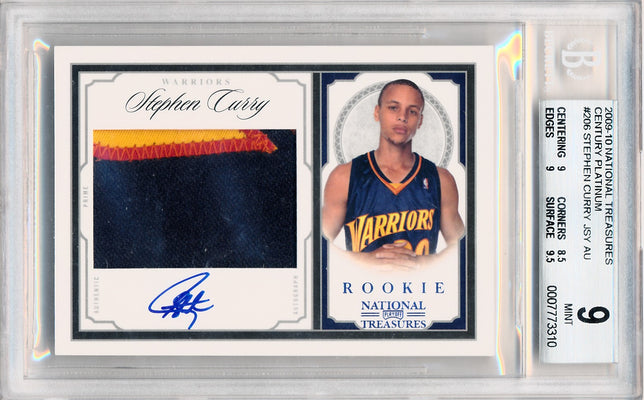 Panini 2009-2010 National Treasures Century Platinum #206 Stephen Curry 5/5 / BGS Grade 9 / Auto Grade 10