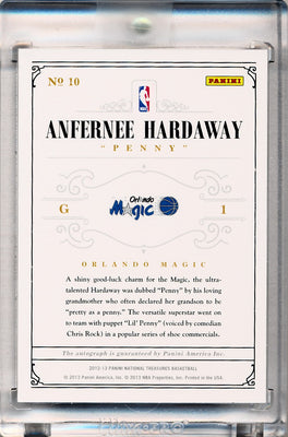 Panini 2012-2013 National Treasures  Notable Nicknames  #1 Anfernee Hardaway 5/49