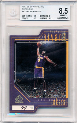 Upper Deck 1997-1998 SP Authentic  Profiles 3 #P32 Kobe Bryant 94/100 / BGS Grade 8.5