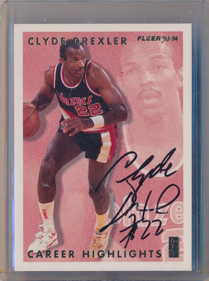 Fleer 1993-1994 Career Highlights Auto #0 Clyde Drexler 7/12