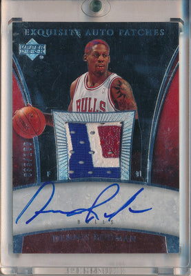 Upper Deck 2005-2006 Exquisite Collection Auto Patch #AP-DE Dennis Rodman 33/100