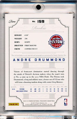 Panini 2012-2013 National Treasures  Gold #159 Andre Drummond 2/5