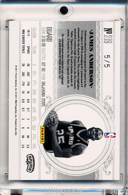 Panini 2010-2011 National Treasures  Century Platinum #219 James Anderson 5/5