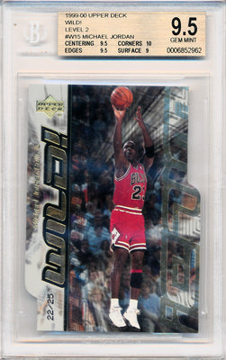 Upper Deck 1999-2000 Wild! Level 2 #W15 Michael Jordan 22/25 / BGS Grade 9.5