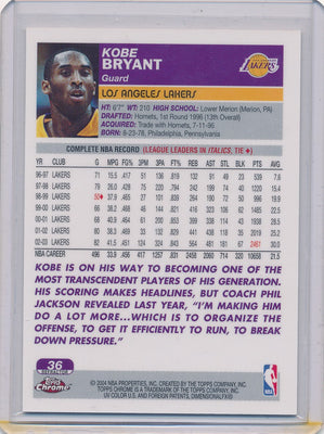 Topps 2003-2004 Chrome Refractor #36 Kobe Bryant