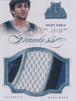 Panini 2012-2013 Flawless Silver Jumbo Patches #11 Ricky Rubio 15/25 / BGS Grade 9