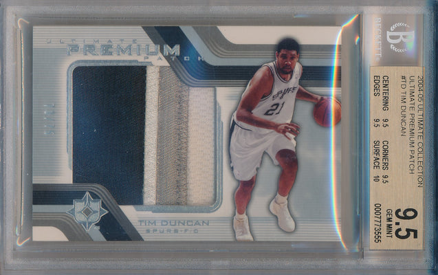 Upper Deck 2004-2005 Ultimate Collection Ultimate Premium Patch #UPP-TD Tim Duncan 73/75 / BGS Grade 9.5