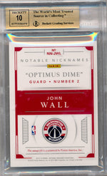 Panini 2015-2016 National Treasures Notable Nicknames #5 John Wall 19/25 / BGS Grade 9.5 / Auto Grade 10