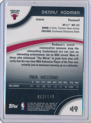 Topps 2007-2008 Finest Basketball #49 Dennis Rodman 53/149