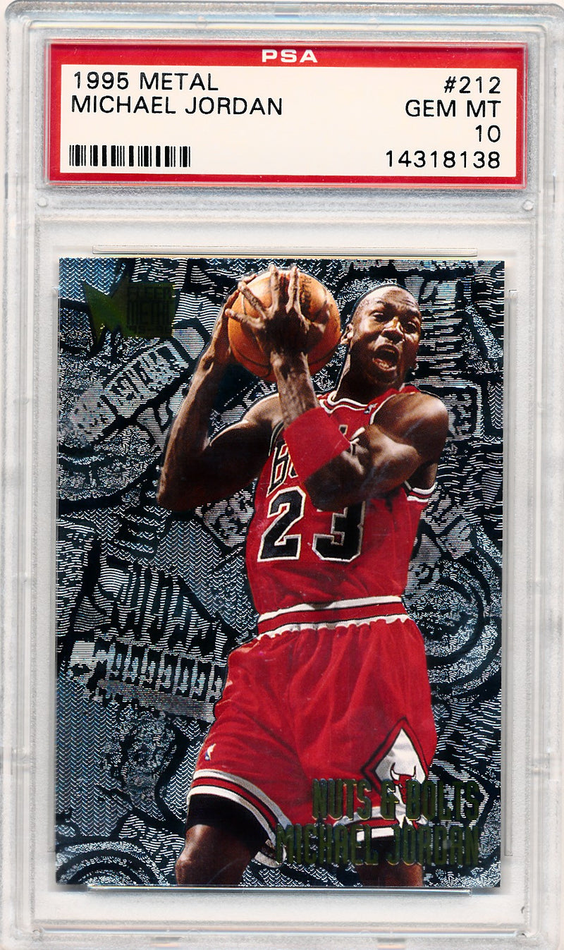 Fleer 1995-1996 Metal Nuts & Bults #212 Michael Jordan  / PSA Grade 10