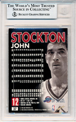 SkyBox 1998-99 Premium Star Rubies #37 John Stockton 17/50 / BGS Grade 9