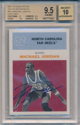 Fleer 2011-2012 Retro 1961 Auto #61MJ Michael Jordan  / BGS Grade 9.5 / Auto Grade 10