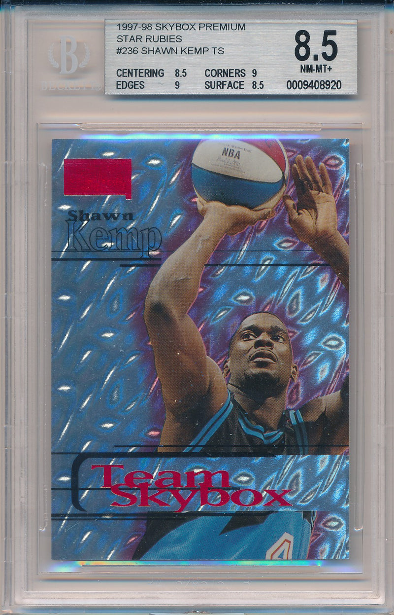 SkyBox 1997-1998 Premium Star Rubies #236 Shawn Kemp 20/50 / BGS Grade 8.5