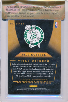 Panini 2012-2013 Immaculate Collection Title Winners Autographs #TWBR Bill Russell 5/11 / Auto Grade 10