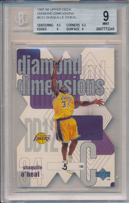 Upper Deck 1997-1998 UD Dimond Dimensions #DD12 Shaquille O'neal 5/100 / BGS Grade 9