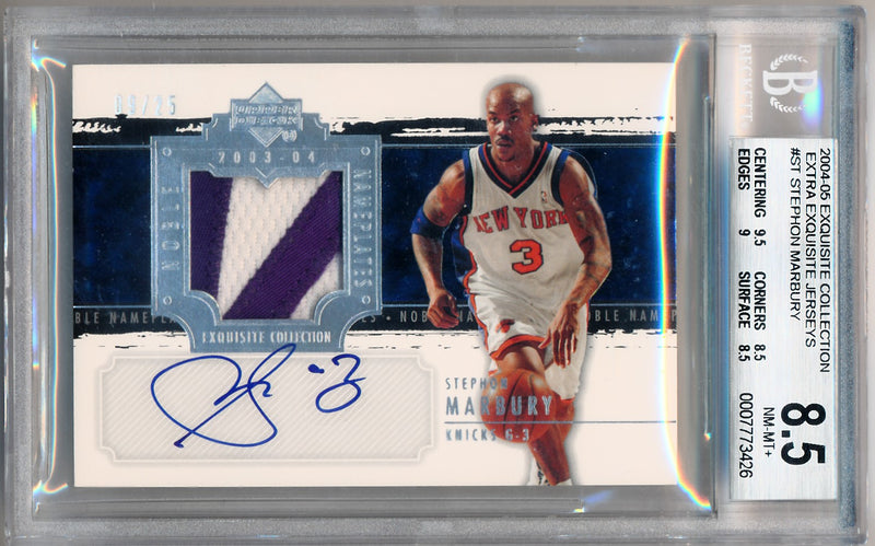 Upper Deck 2004-2005 Exquisite Collection Extra Exquisite Jerseys #NN-ST Stephon Marbury 09/25 / BGS Grade 8.5 / Auto Grade 10