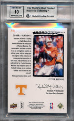 Upper Deck 2009-2010 Exquisite Collection Rookie Patch Flashback #78J Peyton Manning 11/25 / BGS Grade 8.5 / Auto Grade 10