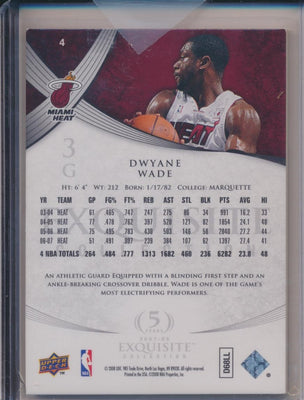 Upper Deck 2007-2008 Exquisite Collection Base #4 Dwayne Wade 84/225