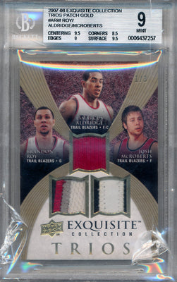 Upper Deck 2007-2008 Exquisite Collection Trios Patch Gold #ARM Brandon Roy / Lamarcus Aldridge / Josh Mcroberts 1/3 / BGS Grade 9