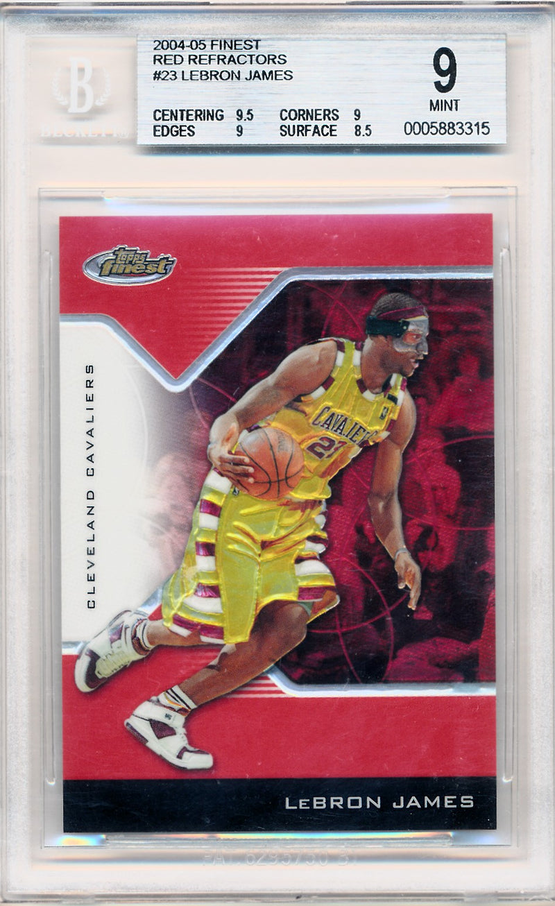 Topps 2004-2005 Finest Red Refractors #23 Lebron James 87/149