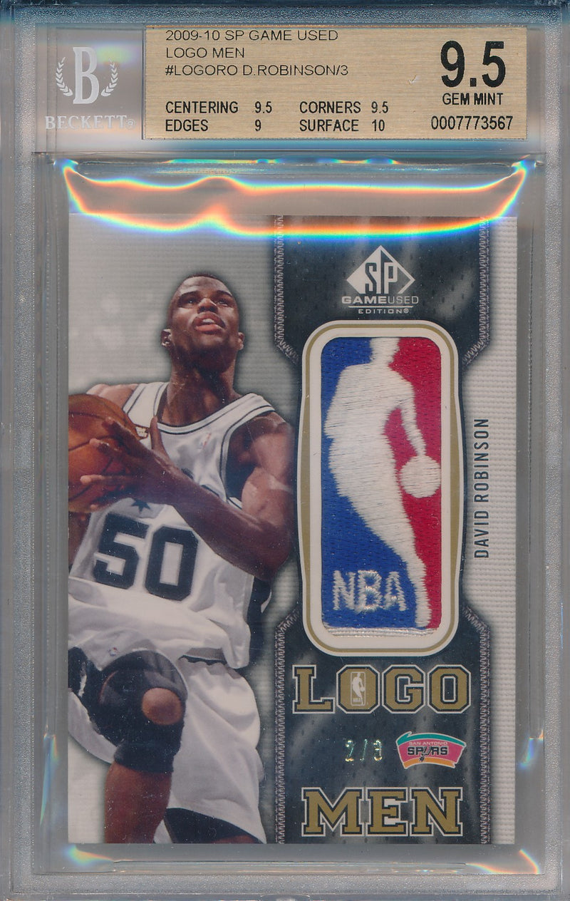 Upper Deck 2009-2010 SP Game Used Logo Men #LOGO-RO David Robinson 2/3 / BGS Grade 9.5