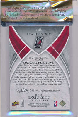 Upper Deck 2009-2010 Exquisite Collection Limited Logos #LBR Brandon Roy 5/10 / Auto Grade 10