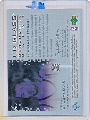 Upper Deck 2003-04 UD Glass Monumental Marks #PS-J Peja Stojakovic