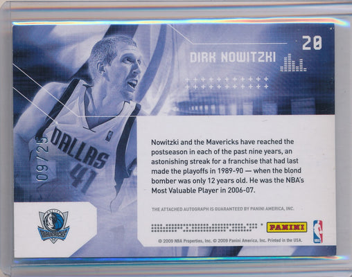 Panini 2009-2010 Limited Decade Dominance Auto #20 Dirk Nowitzki 9/25