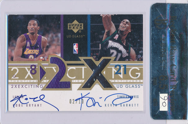 Upper Deck 2003 Ud Glass 2x Exciting #A2X-KB/KG Kobe Bryant / Kevin Garnett 2/10 / BGS Grade 8.5 / Auto Grade 9