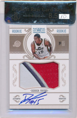 Panini 2010-2011 National Treasures  Century Platinum #203 Derrick Favors 2/5 / BGS Grade 8.5 / Auto Grade 10