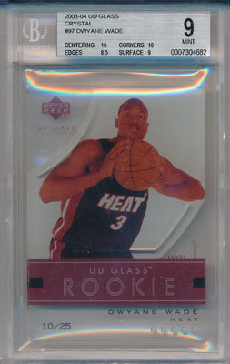 Upper Deck 2003-2004 UD Glass Crystal #97 Dwyane Wade 10/25 / BGS Grade 9