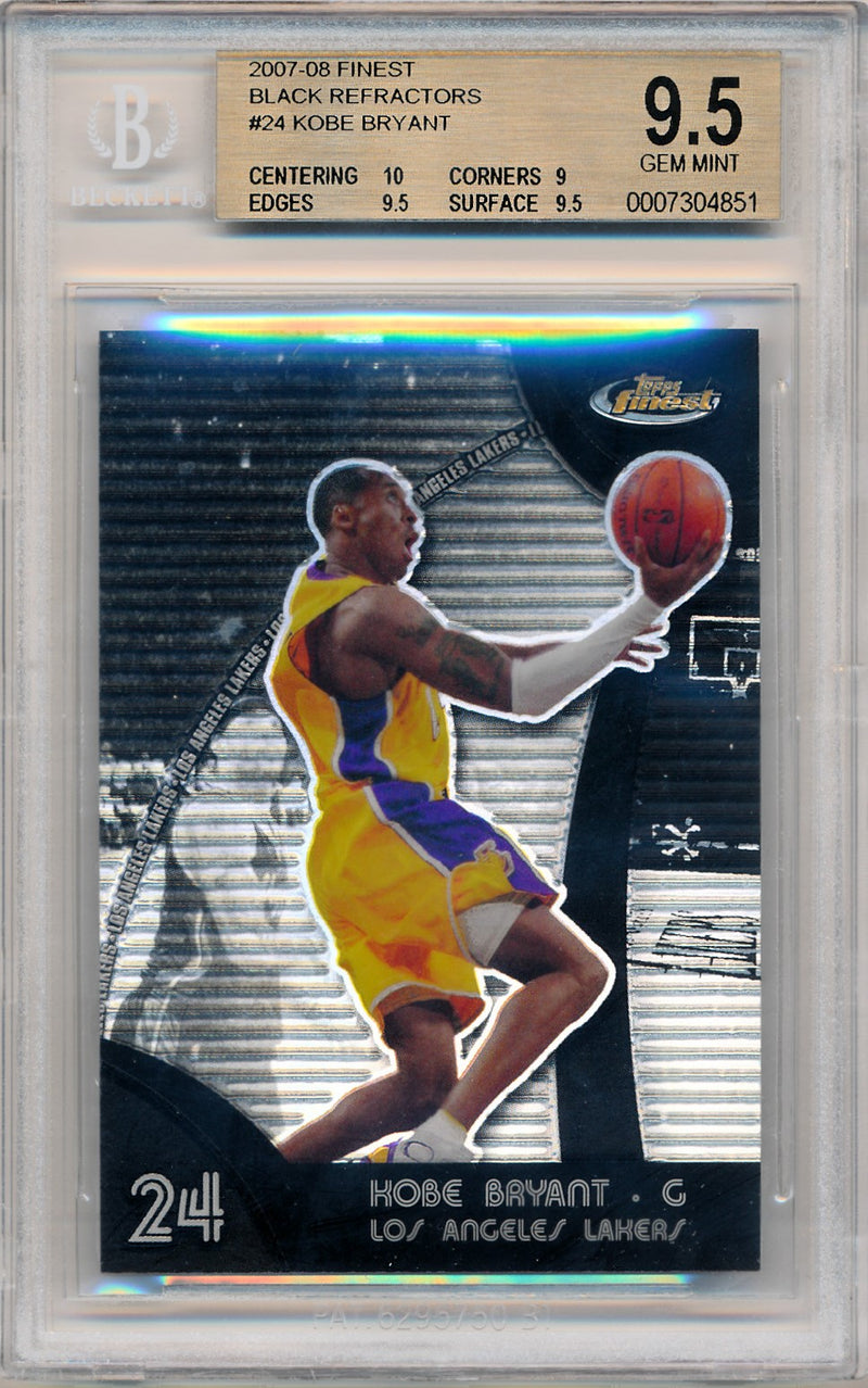 Topps 2007-2008 Finest Black Refractors #24 Kobe Bryant 12/75 / BGS Grade 9.5