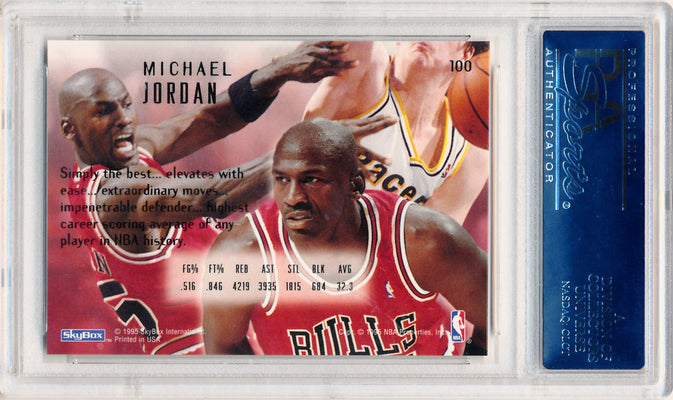 Skybox 1994-1995  Emotion #100 Michael Jordan  / PSA Grade 10