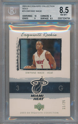 Upper Deck 2003-2004 Exquisite Collection Gold #74 Dwyane Wade 11/25 / BGS Grade 8.5 / Auto Grade 10