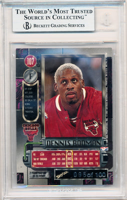 Skybox 1997-1998 Metal Universe Championship Precious Metal Gems Red #107 Dennis Rodman 95/100 / BGS Grade 8.5