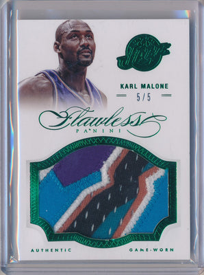 Panini 2012-2013 Flawless Emerald Jumbo Patches #52 Karl Malone 5/5