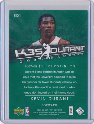 Upper Deck  2007-2008 Exquisite Collection Triple Patches Gold #TRIP-KD Kevin Durant  / BGS Grade 8.5