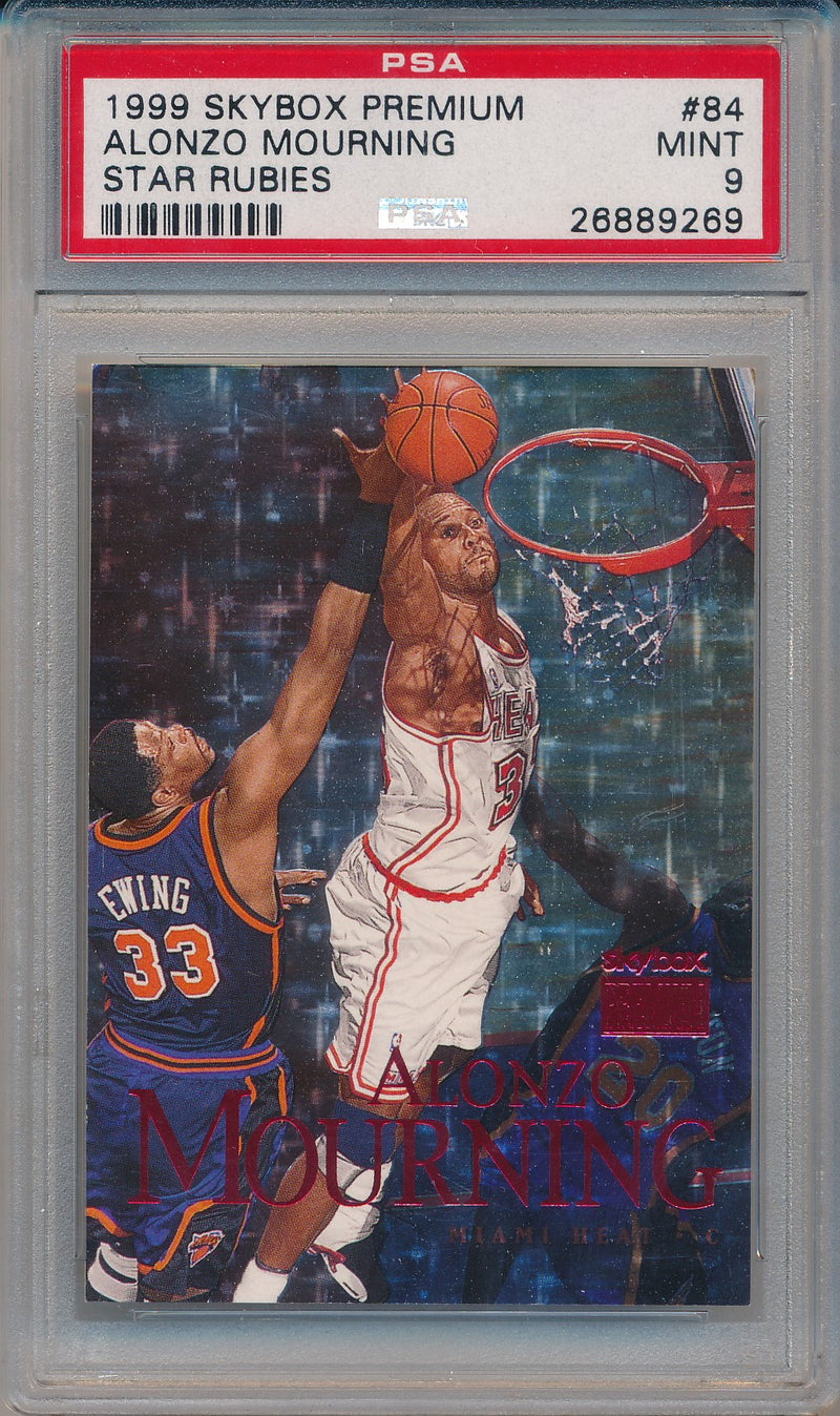 SkyBox 1999-2000 Premium Star Rubies  #84 Alonzo Mourning 5/45 / PSA Grade 9