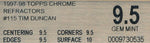 Topps 1997-1998 Chrome Refractors #115 Tim Duncan  / BGS Grade 9.5