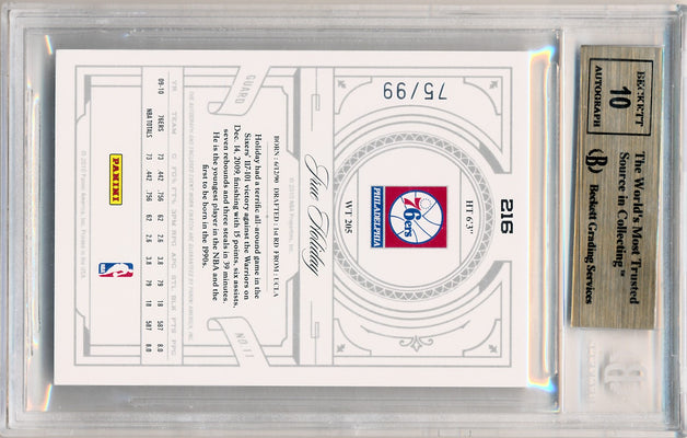 Panini 2009-2010 National Treasures Century Silver #216 Jrue Holiday 75/99 / BGS Grade 9.5 / Auto Grade 10