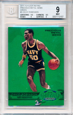 Upper Deck 2011-12 Fleer Retro Precious Metal Gems GREEN #PM-6 David Robinson 8/10 / BGS Grade 9